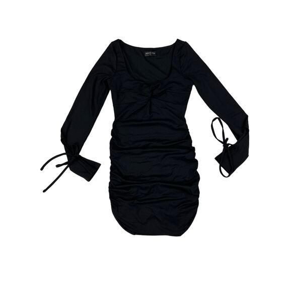 White Fox boutique - Your Revolution Long Sleeve Mini Dress in Black - Picture 1 of 5